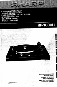 Manual Sharp RP-1000H Turntable