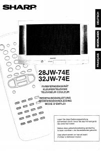 Mode d’emploi Sharp 28JW-74E Téléviseur