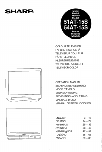 Manual Sharp 51AT-15S Television