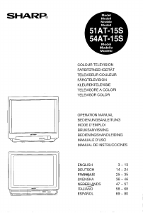 Handleiding Sharp 54AT-15S Televisie