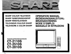 Mode d’emploi Sharp CT-2110S Téléviseur