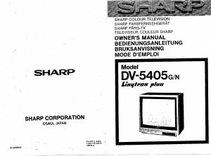 Mode d’emploi Sharp DV-5405N Téléviseur