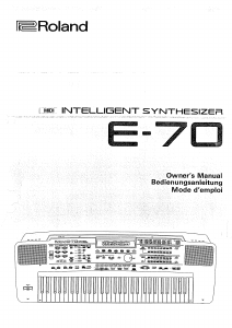 Manual Roland E-70 Synthesizer