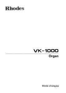 Mode d’emploi Roland VK-1000 Orgue