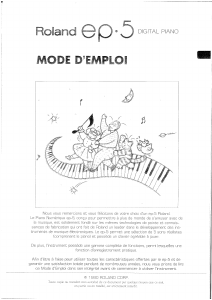 Mode d’emploi Roland EP-5 Piano numérique