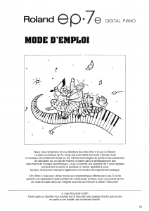 Mode d’emploi Roland EP-7e Piano numérique