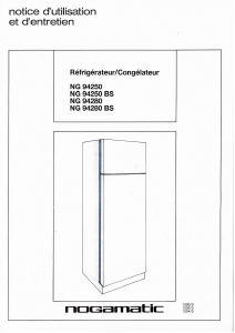 Mode d’emploi Nogamatic NG 94250 Réfrigérateur combiné