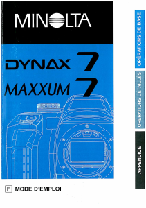 Mode d’emploi Minolta Dynax 7 Camera