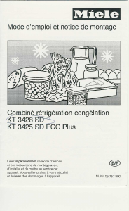 Mode d’emploi Miele KT 3425 SD ECO Plus Réfrigérateur combiné