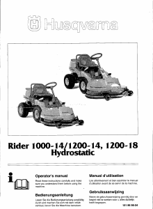 Mode d’emploi Husqvarna Rider 1000-14 Tondeuse à gazon