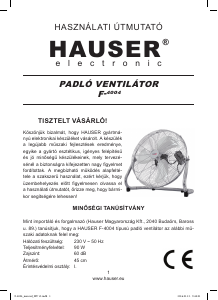 Használati útmutató Hauser F-4004X Ventilátor