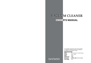 Manual Daewoo RC-225 Vacuum Cleaner