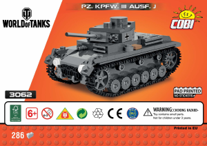 Návod Cobi set 3062 World of Tanks Pz. Kpfw. III Ausf. J