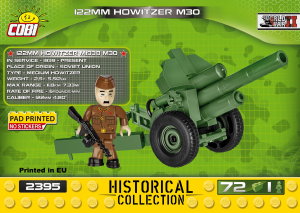 Handleiding Cobi set 2395 Small Army WWII 122mm Howitzer M30