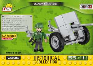 Manuál Cobi set 2396 Small Army WWII 3.7cm PAK 36