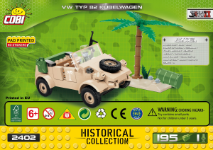 Bedienungsanleitung Cobi set 2402 Small Army WWII VW Typ 82 Kubelwagen