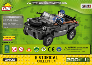 Vadovas Cobi set 2403 Small Army WWII VW Typ 166 Schwimmwagen