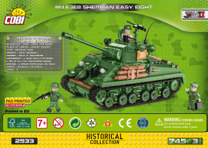 Manual Cobi set 2533 Small Army WWII M4A3E8 Sherman Easy Eight