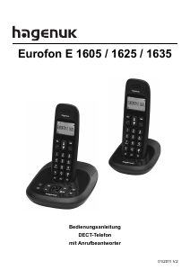 Bedienungsanleitung Hagenuk Eurofon E 1625 Schnurlose telefon