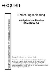 Bedienungsanleitung Exquisit KGC 233/60-4.3 Kühl-gefrierkombination