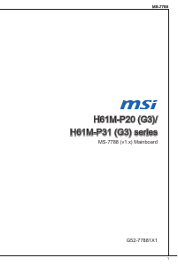 Manual MSI H61M-P31 Motherboard