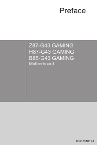 Handleiding MSI Z87-G43 GAMING Moederbord