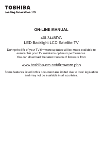 Manual Toshiba 40L3448DG LCD Television