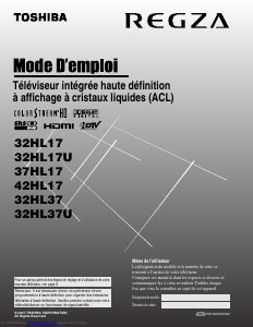 Mode d’emploi Toshiba 32HL17U Regza Téléviseur LCD