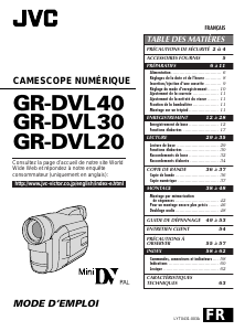 Mode d’emploi JVC GR-DVL20 Caméscope