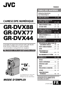 Mode d’emploi JVC GR-DVX77 Caméscope