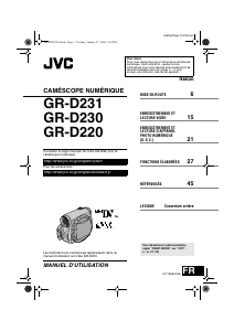 Mode d’emploi JVC GR-D220 Caméscope