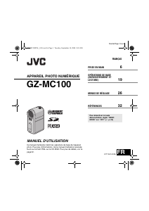 Mode d’emploi JVC GZ-MC100E Caméscope