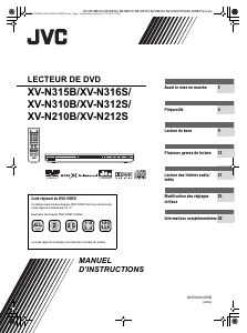 Mode d’emploi JVC XV-N315B Lecteur DVD
