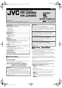 Mode d’emploi JVC HR-J295MS Magnétoscope