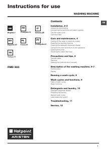 Manuale Hotpoint-Ariston FMD 923XR EU.C Lavatrice