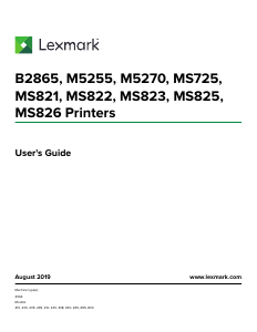 Handleiding Lexmark B2865dw Printer