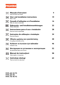 Handleiding Franke FHTL 604 3G TC Kookplaat