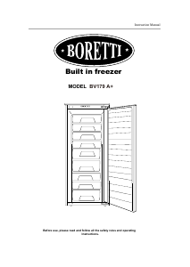 Mode d’emploi Boretti BV179 A+ Congélateur