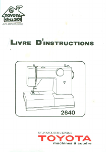 Mode d’emploi Toshiba 2640 Machine à coudre