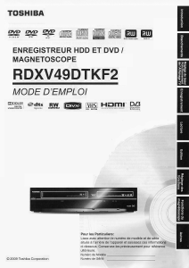 Mode d’emploi Toshiba RD-XV49DTKF2 Combi DVD-vidéo