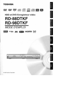 Mode d’emploi Toshiba RD-88DTKF Lecteur DVD