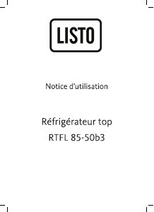Mode d’emploi Listo RTFL 85-50b3 Réfrigérateur