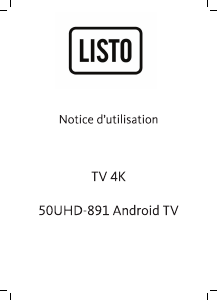 Mode d’emploi Listo 50UHD-891 Téléviseur LED