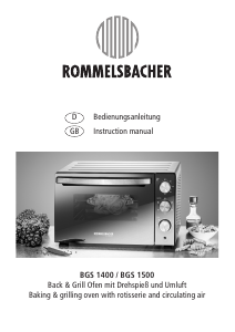 Bedienungsanleitung Rommelsbacher BGS 1500 Backofen