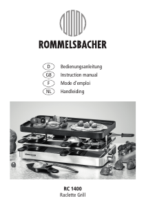 Manual Rommelsbacher RC 1400 Raclette Grill