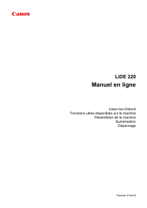 Mode d’emploi Canon CanoScan LiDE 220 Scanner