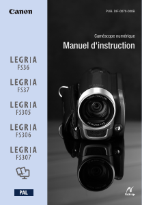 Mode d’emploi Canon LEGRIA FS37 Caméscope