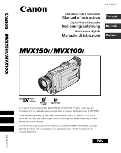 Manuale Canon MVX100i Videocamera
