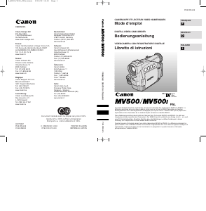 Mode d’emploi Canon MV500 Caméscope