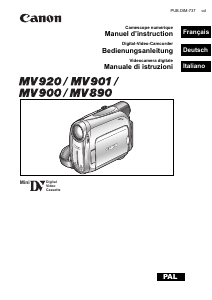 Mode d’emploi Canon MV920 Caméscope